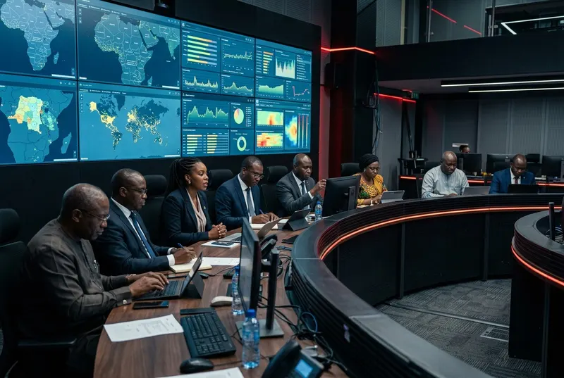 Salle de situation numérique illustrant le pilotage RISA/MINALOC